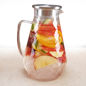 Diamond Glass Pitcher with Lid  (72 Ounces)