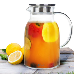 Glass Water Pitcher With Lid (68 Ounces)