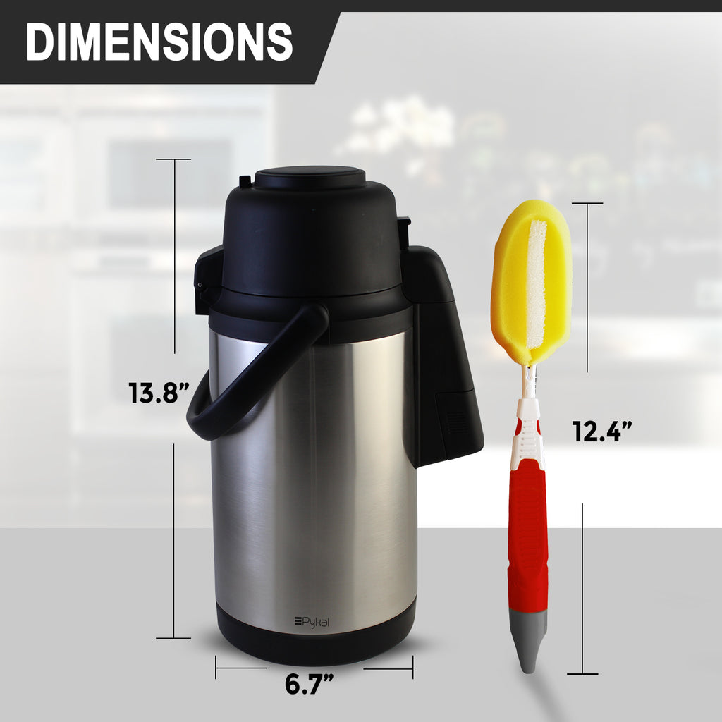 Splashproof Airpot Thermal Coffee Carafe Dispenser 120 oz (3.5 L)