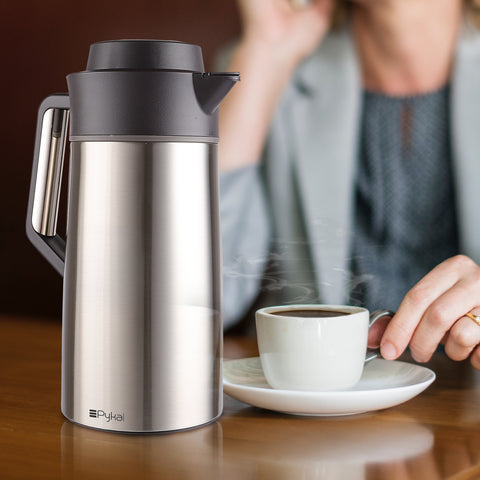 Pykal Thermal Coffee Carafe Insulated Thermos Drink Dispenser Stainless  Steel, 68 Oz 