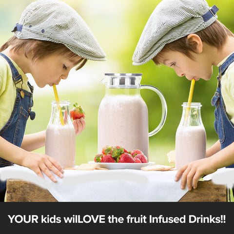 kids with fruits infused drinks